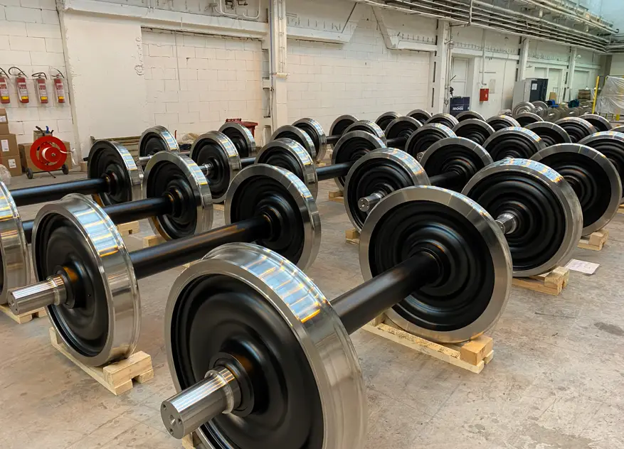 Manufacture of railwayaxles and wheelsets